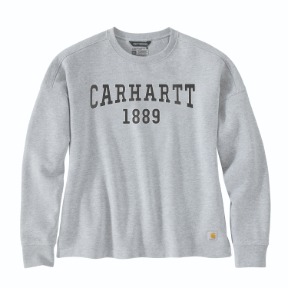 CARHARTT WOMEN'S LOOSE FIT MIDWEIGHT CARHARTT GRAPHIC SWEATSHIRT- HEATHER