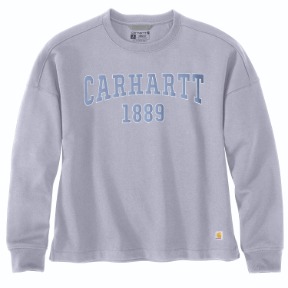 CARHARTT WOMEN'S LOOSE FIT MIDWEIGHT CARHARTT GRAPHIC SWEATSHIRT- MICA