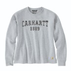 CARHARTT WOMEN'S LOOSE FIT MIDWEIGHT CARHARTT GRAPHIC SWEATSHIRT- HEATHER