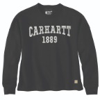 CARHARTT WOMEN'S LOOSE FIT MIDWEIGHT CARHARTT GRAPHIC SWEATSHIRT- BLACK