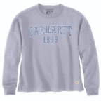 CARHARTT WOMEN'S LOOSE FIT MIDWEIGHT CARHARTT GRAPHIC SWEATSHIRT- MICA