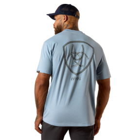 ARIAT REBAR HEAT FIGHTER TOOL T-SHIRT- DUSTY BLUE