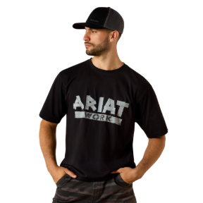 ARIAT REBAR COTTON STRONG DUCT LOGO T-SHIRT- BLACK