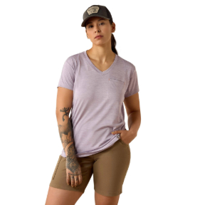 ARIAT WOMEN'S REBAR EVOLUTION T-SHIRT- PURPLE ASH