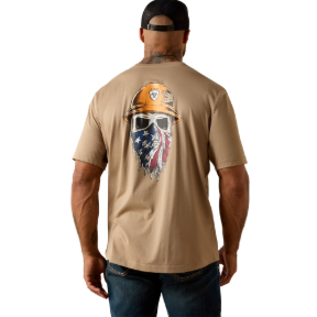 ARIAT REBAR WORKMAN BORN FOR THIS T-SHIRT- GREIGE