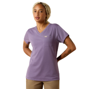 ARIAT WOMEN'S REBAR WORKMAN T-SHIRT- MULLED GRAPE HEATHER