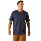 ARIAT REBAR COTTN STRONG T-SHIRT- NAVY HEATHER