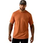 ARIAT REBAR COTTON STRONG STANDARD T-SHIRT- SUNSET ORANGE HEATHER