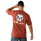 ARIAT REBAR COTTON STRONG BOLT SKULL T-SHIRT- BRANDY SNIFTER
