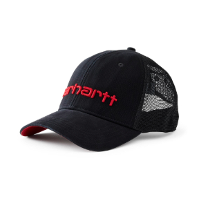 CARHARTT MESH-BACK LOGO GRAPHIC CAP- BLACK/CRAB APPLE
