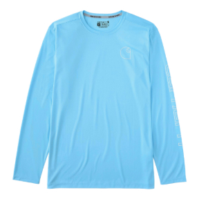CARHARTT FORCE SUN DEFENDER LONG SLEEVE LOGO GRAPHIC T-SHIRT- BLUE GLEAM