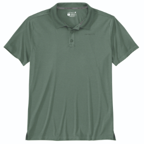 CARHARTT SUN DEFENDER RELAXED LOGO POLO- GREEN SLATE HEATHER