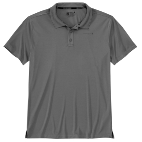 CARHARTT SUN DEFENDER RELAXED LOGO POLO- STEEL