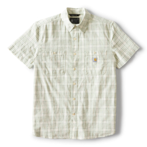 CARHARTT BOZEMAN RELAXED SHORT SLEEVE PLAID SHIRT- SMOKED TEAL