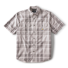 CARHARTT FORT LOOSE SHORT SLEEVE PLAID SHIRT- CARHARTT GRAY