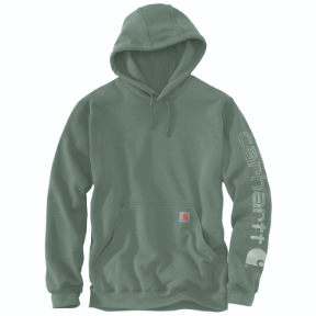CARHARTT MIDWEIGHT HOODED LOGO SWEATSHIRT - GREEN SLATE