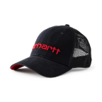 CARHARTT MESH-BACK LOGO GRAPHIC CAP- BLACK/CRAB APPLE