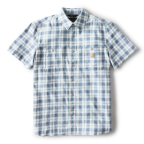 CARHARTT BOZEMAN RELAXED SHORT SLEEVE PLAID SHIRT- IRON BLUE