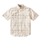 CARHARTT FORT LOOSE SHORT SLEEVE PLAID SHIRT- EGGSHELL