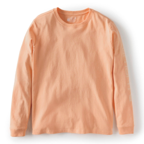 WOMEN'S LOOSE FIT LONG-SLEEVE LOGO SLEEVE T-SHIRT - CORAL REEF