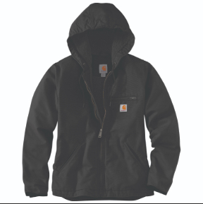 WOMEN'S CARHARTT WASHED DUCK SHERPA LINED JACKET- BLACK