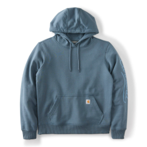 CARHARTT WOMEN'S SAWYER SCRIPT LOGO SWEATSHIRT- IRON BLUE
