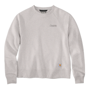 CARHARTT WOMEN'S SAWYER CREWNECK SWEATSHIRT- HEATHER GREY