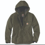 WOMEN'S CARHARTT WASHED DUCK SHERPA LINED JACKET- BASIL