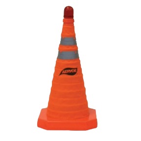 Collapsible Safety Cones, 18 in, Nylon, Orange