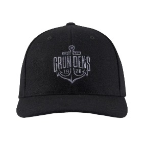 Grundens Logo Anchor Wool Trucker Black
