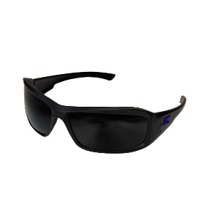 Edge XB136 Brazeau Safety Glasses - Black Rubberized Frame - Smoke Lens