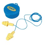 E-A-R� Ultrafit� Earplugs, Elastomeric Polymer, Yellow, Corded, Carrying