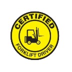 Hard Hat Stickers: Certified Forklift Driver