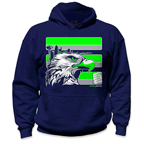 YOUTH SEATTLE SAFETY HOODIE - GREEN/GRAY/NAVY