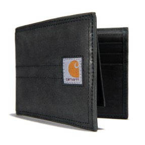 CARHARTT SADDLE LEATHER BIFOLD WALLET- BLACK