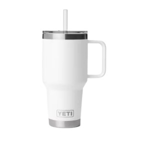 Yeti 35oz Rambler Straw Mug with Straw Lid White