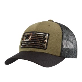 Troll Anvil Flagship Curved Brim Trucker Hat Military Green