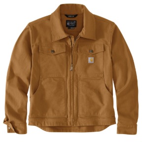 CARHARTT RUGGED FLEX RELAXED FIT DUCK JACKET- BROWN