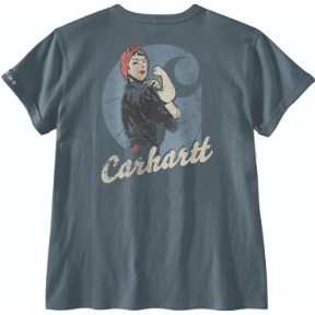 CARHARTT WOMEN'S DEARBORN LOOSE ROSIE T-SHIRT- IRON BLUE