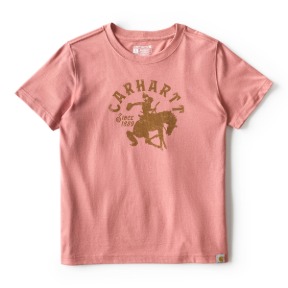 CARHARTT WOMEN'S IRVINE RELAXED HORSE T-SHIRT- ROSE TINIT HEATHER