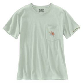 CARHHARTT WOMEN'S DEARBORN LOOSE FLORAL T-SHIRT- SMOKED TEAL