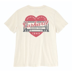 CARHARTT WOMEN'S RELAXED HERITAGE HEART T-SHIRT- EGGSHELL