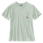 CARHHARTT WOMEN'S DEARBORN LOOSE FLORAL T-SHIRT- SMOKED TEAL