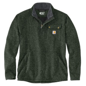 CARHARTT RELAXED FIT MIDWEIGHT QUARTER ZIP POCKET SWEATER FLEECE- FORESTRY
