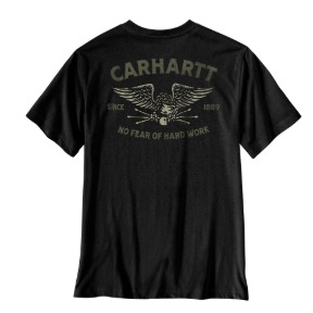 CARHARTT IRVINE RELAXED HARDWORK EAGLE T-SHIRT- BLACK