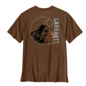 CARHARTT IRVINE WELDED C T-SHIRT- RED DUCK HEATHER