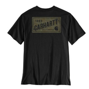 CARHARTT RELAXED CAMO LICENSE PLATE T-SHIRT- BLACK