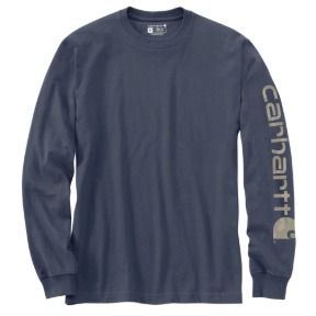 CARHARTT WORKWEAR LONG-SLEEVE GRAPHIC LOGO T-SHIRT - SUPERSTORM