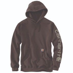 CARHARTT MIDWEIGHT HOODED LOGO SWEATSHIRT - DARK CLOVE