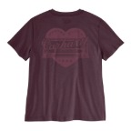 CARHARTT WOMEN'S RELAXED HERITAGE HEART T-SHIRT- DEEP CHERRYWOOD